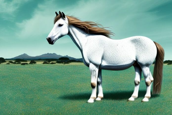 A connemara pony horse standing in a field in port elizabeth