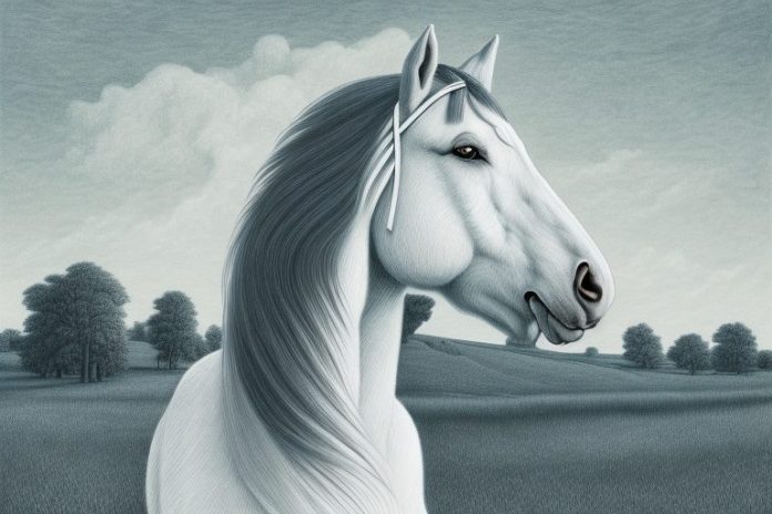 An american belgian draft horse in an upington landscape