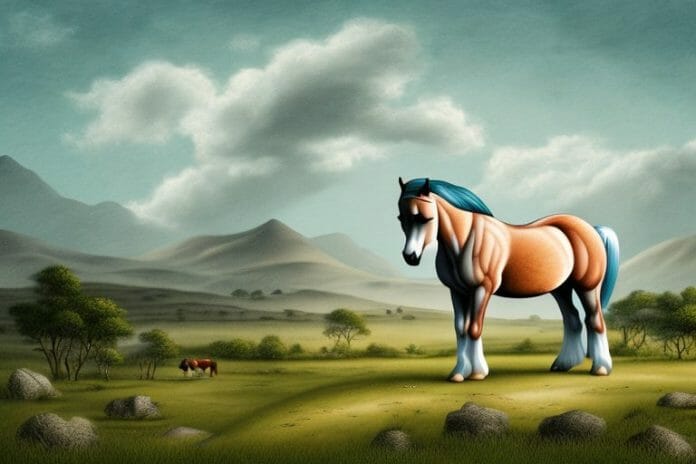 A connemara pony horse in a rural landscape in greater pretoria