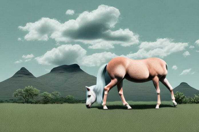 A connemara pony in a rural south african landscape