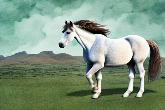 A connemara pony horse in a rural south african landscape
