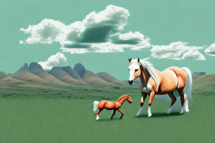 A connemara pony in a rural south african landscape