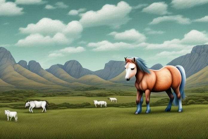 A connemara pony in a rural landscape in mogwase