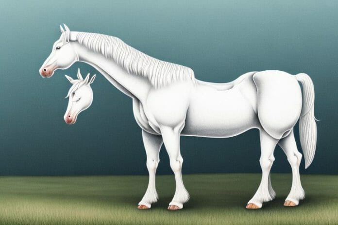 An american cream draft horse in a rural setting in durban