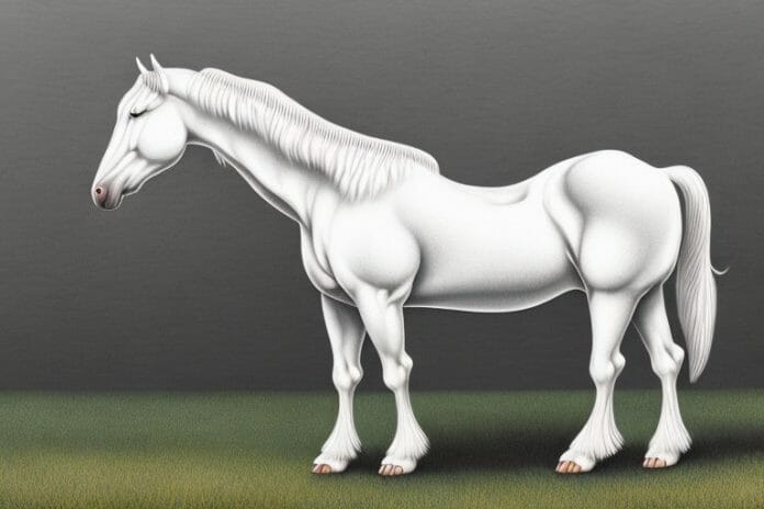 An american cream draft horse in a rural setting in pietermaritzburg