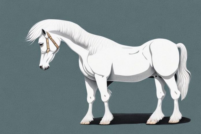 A beautiful american cream draft horse in a rural setting in tongaat