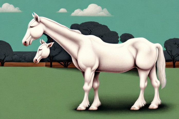An american cream draft horse in a rural setting in port elizabeth