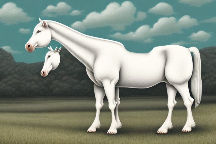 An american cream draft horse in a rural south african setting