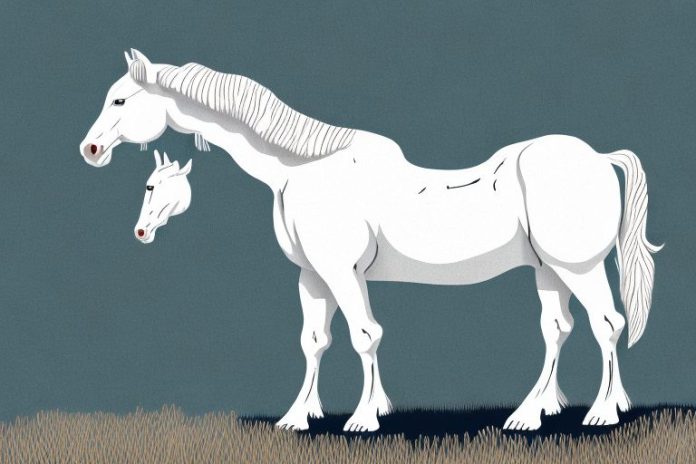 An american cream draft horse in a rural setting in bloemfontein