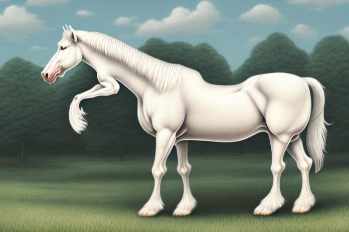 An american cream draft horse in a rural setting in greater pretoria