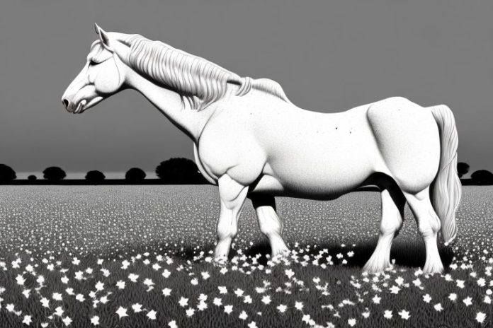 An american cream draft horse standing in a field in modimolle