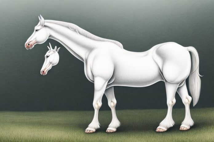An american cream draft horse in a rural setting in louis trichardt
