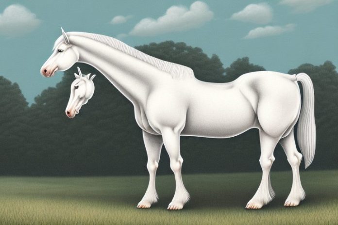 An american cream draft horse in a rural setting in ermelo