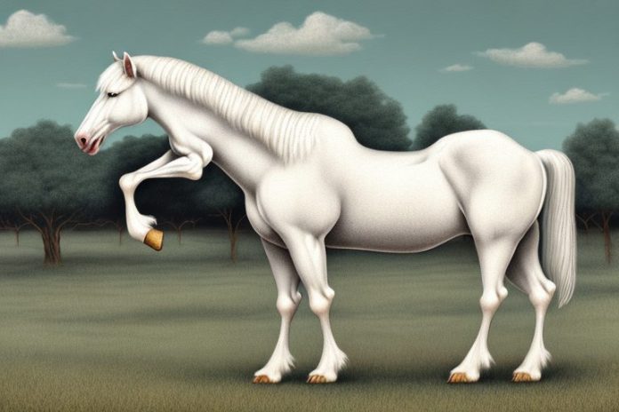 An american cream draft horse in a rural setting in de aar