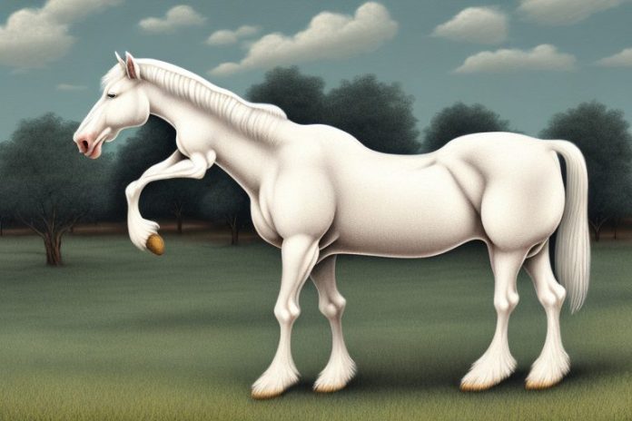 An american cream draft horse in a rural setting in warrenton