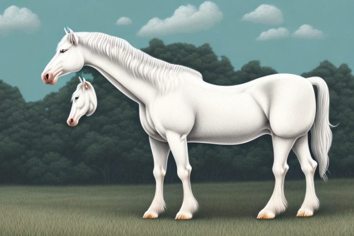 A majestic american cream draft horse in a rural south african setting