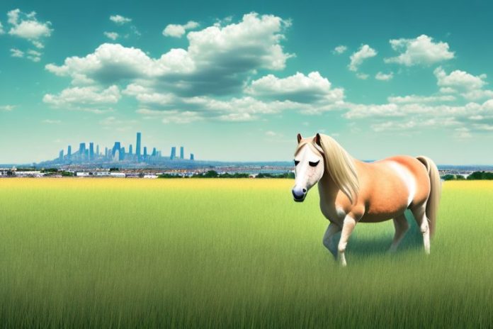 A haflinger horse in a field
