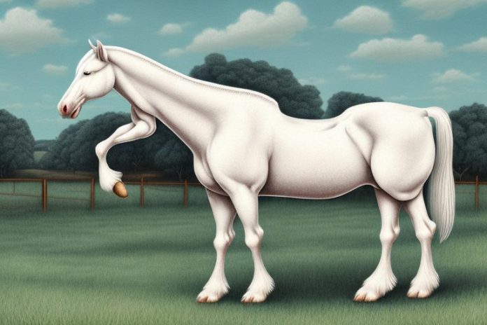 An american cream draft horse in a rural setting in somerset west