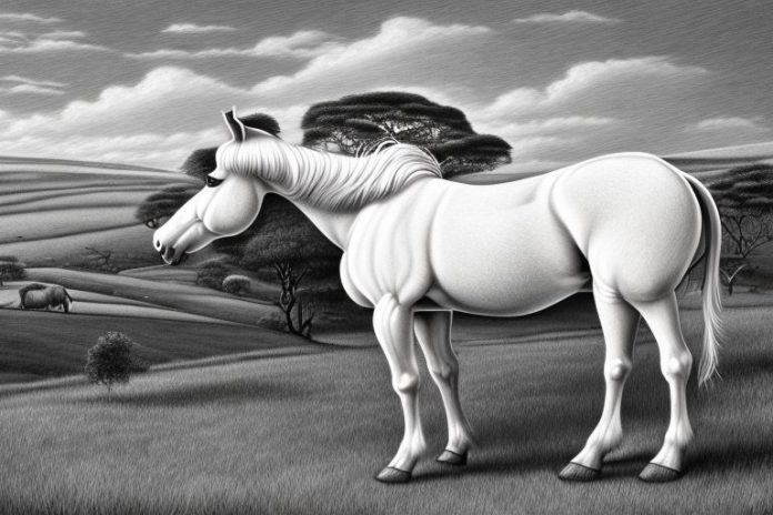 An irish draught horse in a rural setting in kwa zulu natal