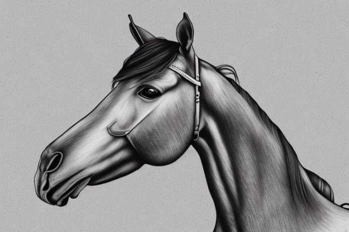 An irish draught horse in a rural setting in durban
