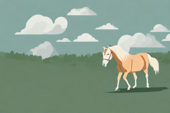 A haflinger horse in a virginia landscape