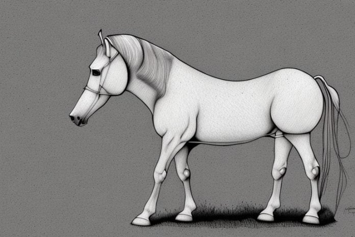 An irish draught horse in a rural setting in mthatha