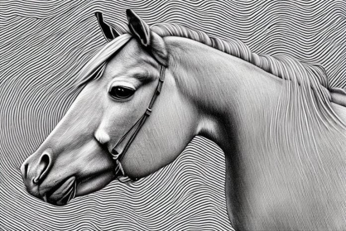 An irish draught horse in its natural habitat in king william's town