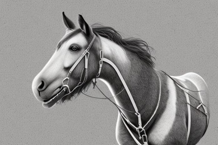 An irish draught horse in a rural setting in vanderbijlpark