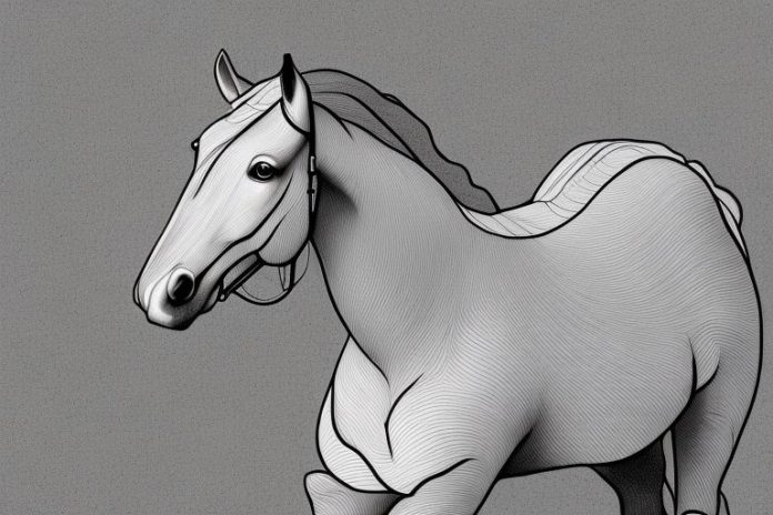 An irish draught horse in a rural setting