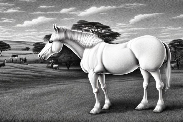 An irish draught horse in a rural setting in mokopane