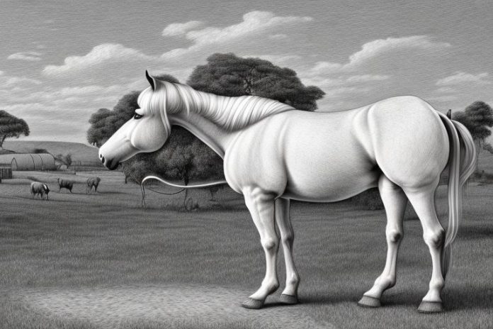 An irish draught horse in a rural setting in musina