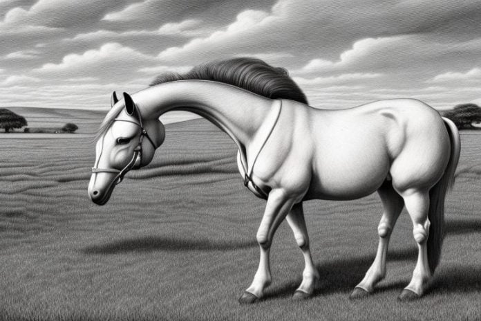 An irish draught horse in a rural setting in giyani