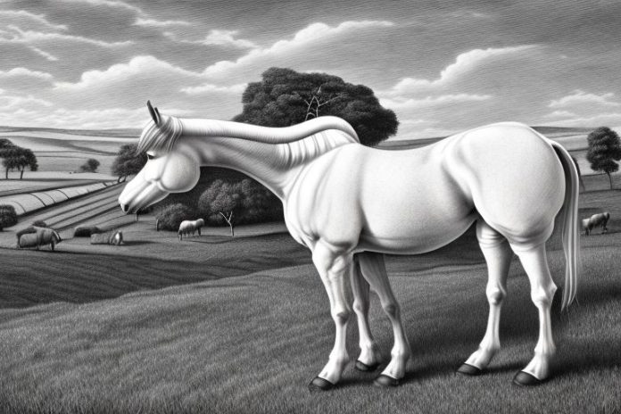An irish draught horse in a rural setting in modimolle