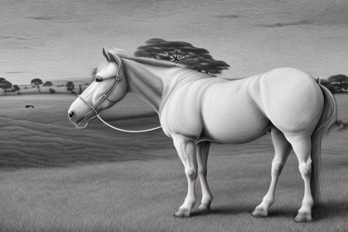 An irish draught horse in a rural setting in witbank