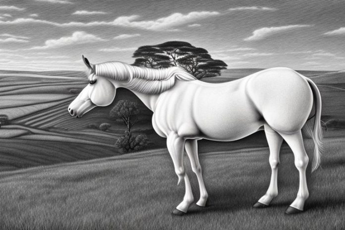 An irish draught horse in a rural setting in kimberley