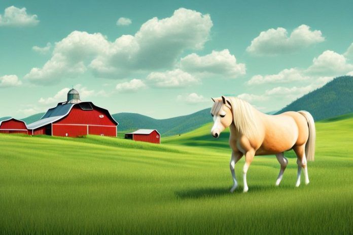 A haflinger horse in a rural setting