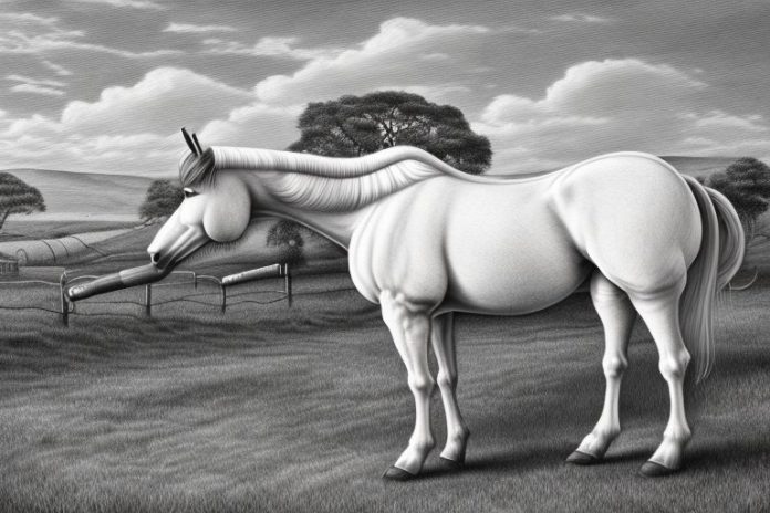 An irish draught horse in a rural setting in hartbeespoort