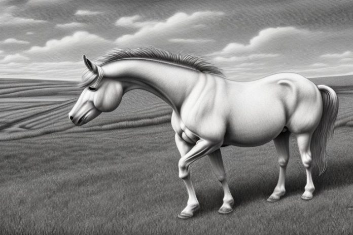 An irish draught horse in a rural setting in south africa