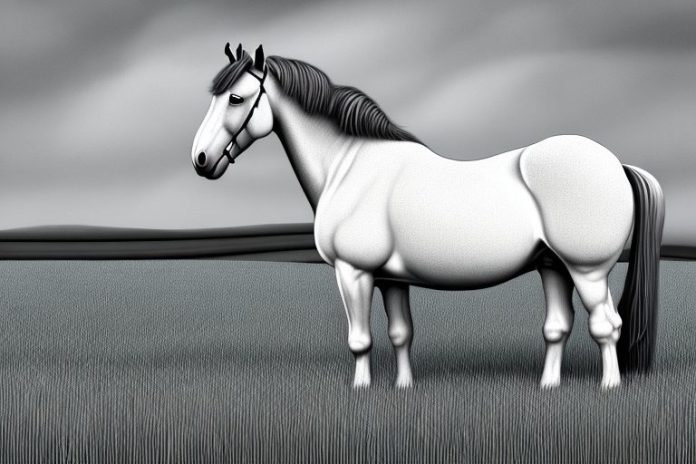An irish draught horse standing in a field in george