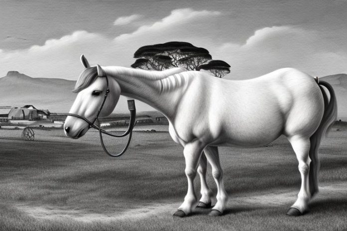 An irish draught horse in a rural setting in simon's town