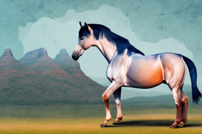 A marwari horse in a rural south african landscape