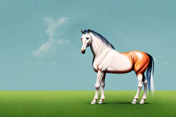 A marwari horse standing in a field in port elizabeth