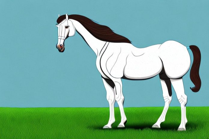 A marwari horse in a grassy field in bisho