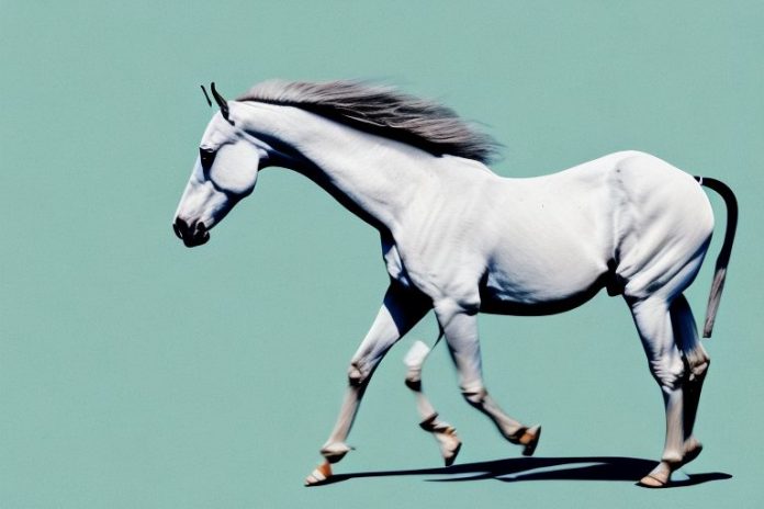 A marwari horse in its natural environment in jeffreys bay