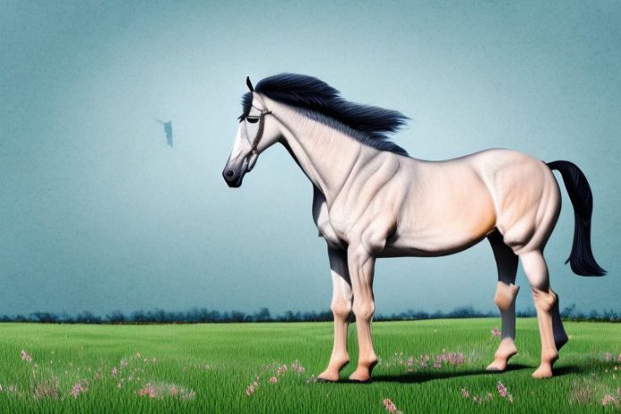 A marwari horse in a field in bloemfontein