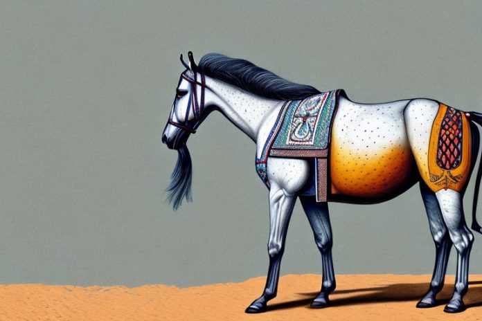 A marwari horse in a rural setting in bethlehem