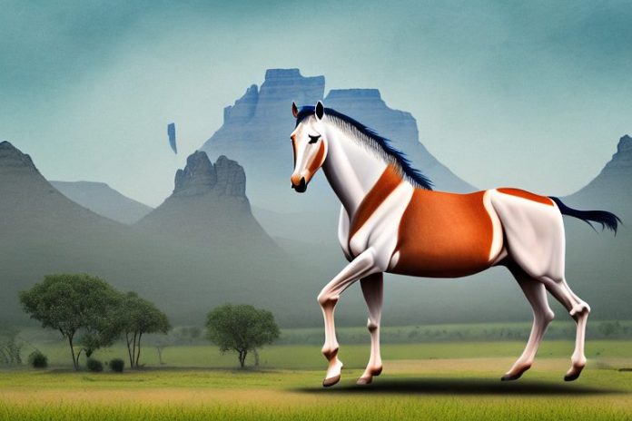 A majestic marwari horse in a rural landscape in pretoria
