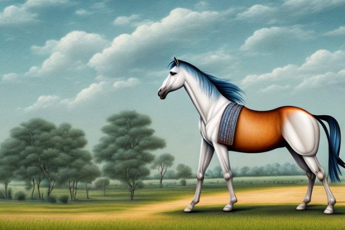 A marwari horse in a rural landscape in roodepoort