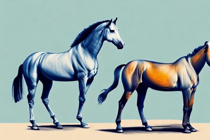 A marwari horse in a south african landscape