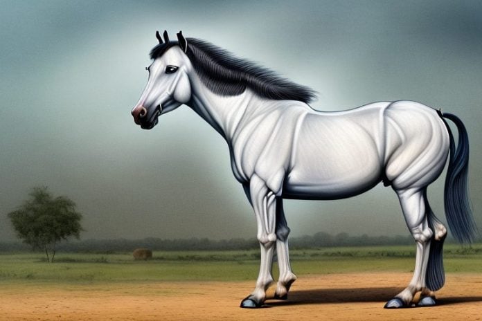 A marwari horse in a rural setting in mabopane